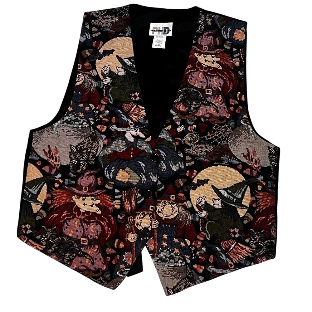 Paul Harris Designs Halloween With Tapestry Vest Vintage Made In USA Medium - Picture 6 of 10